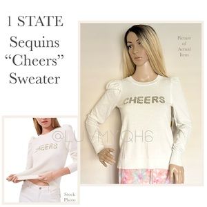 1 STATE Sequins “Cheers” Sweater